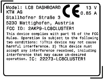 Adhesivo certif.radioeléc. cuadro instr.