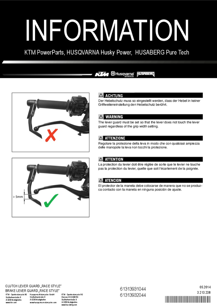 Protector de maneta de freno